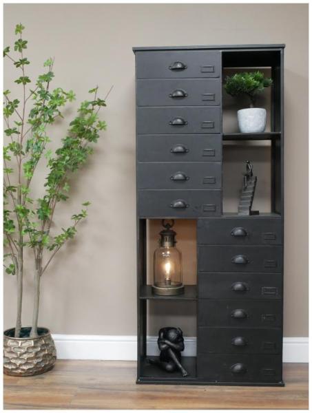 Product photograph of Dutch Industrial Metal Tall Storage Cabinet from Choice Furniture Superstore.