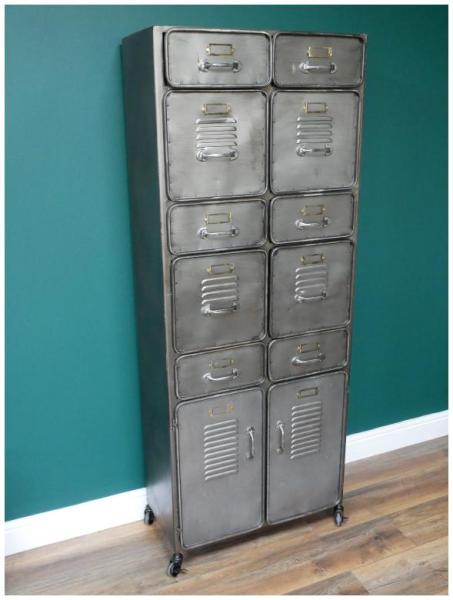 Product photograph of Dutch Industrial 2 Door Tall Cabinet from Choice Furniture Superstore.