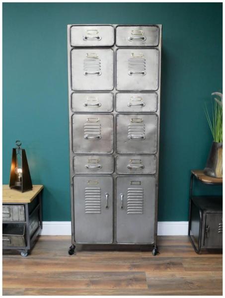 Product photograph of Dutch Industrial 2 Door Tall Cabinet from Choice Furniture Superstore.