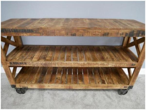 Product photograph of Dutch Industrial Mango Wood Shelves - 8807 from Choice Furniture Superstore.