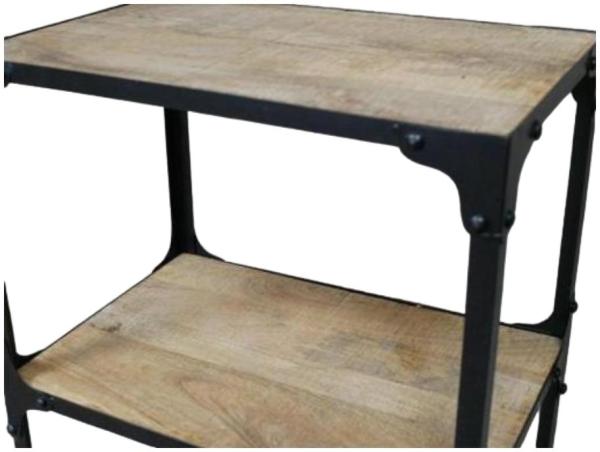 Product photograph of Dutch Industrial Mango Wood And Metal Shelves from Choice Furniture Superstore.