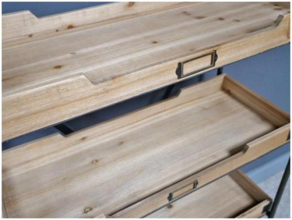 Product photograph of Dutch Industrial Fir Wood And Metal Shelves from Choice Furniture Superstore.