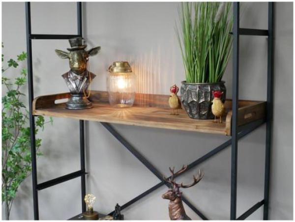 Product photograph of Dutch Industrial Reclaimed Wood And Iron Shelves from Choice Furniture Superstore.