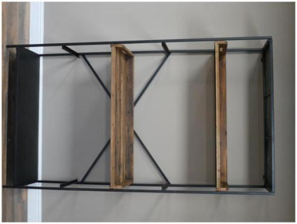 Product photograph of Dutch Industrial Reclaimed Wood And Iron Shelves from Choice Furniture Superstore.