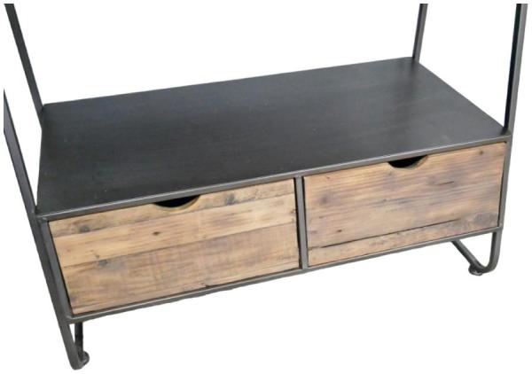 Product photograph of Dutch Industrial Fir Wood 4 Drawer Shelves from Choice Furniture Superstore.