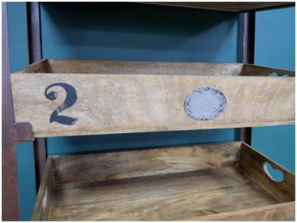 Product photograph of Dutch Industrial Mango Wood And Metal 6 Shelves from Choice Furniture Superstore.