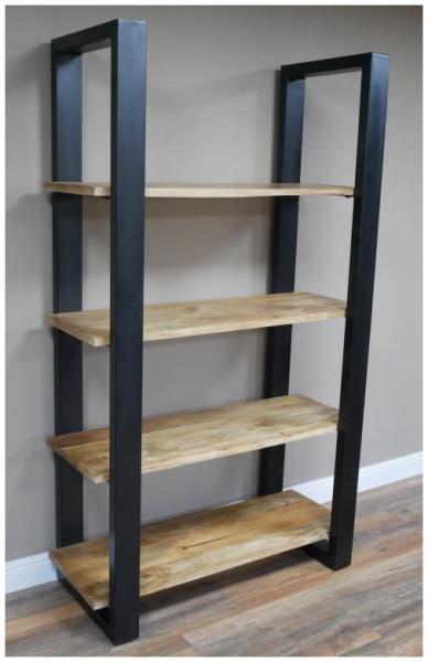 Product photograph of Dutch Industrial Mango Wood And Iron Small Shelves from Choice Furniture Superstore.