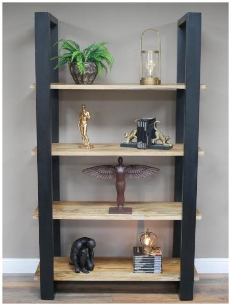 Product photograph of Dutch Industrial Mango Wood And Iron Small Shelves from Choice Furniture Superstore.