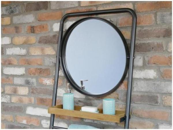 Product photograph of Dutch Industrial Fir Wood Shelves And Mirror from Choice Furniture Superstore.