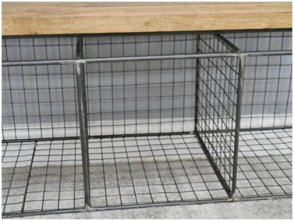 Product photograph of Dutch Industrial Wooden And Metal Shoe Storage from Choice Furniture Superstore.