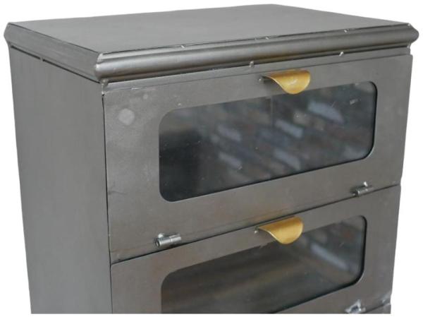 Product photograph of Dutch Industrial Metal And Glass Storage from Choice Furniture Superstore.