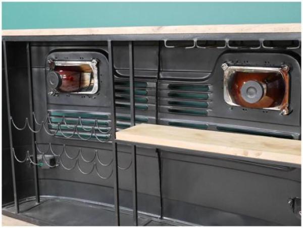 Product photograph of Dutch Industrial Mango Wood And Metal Truck Bar from Choice Furniture Superstore.