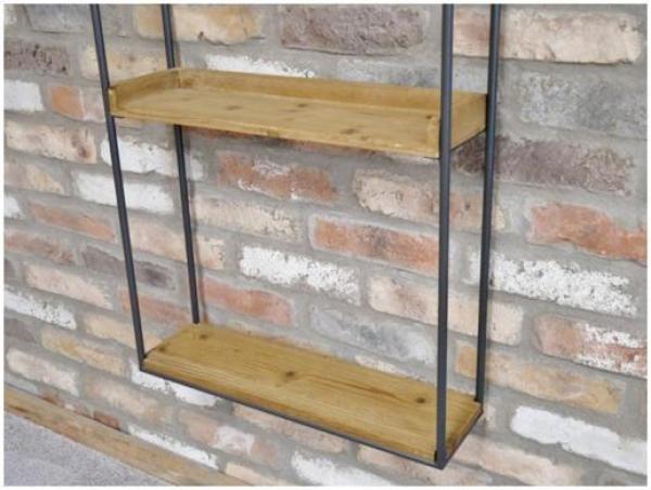 Product photograph of Dutch Industrial Fir Wood Wall Unit With Mirror from Choice Furniture Superstore.