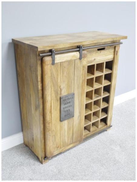 Product photograph of Dutch Industrial 1 Door 1 Drawer Wine Cabinet from Choice Furniture Superstore.