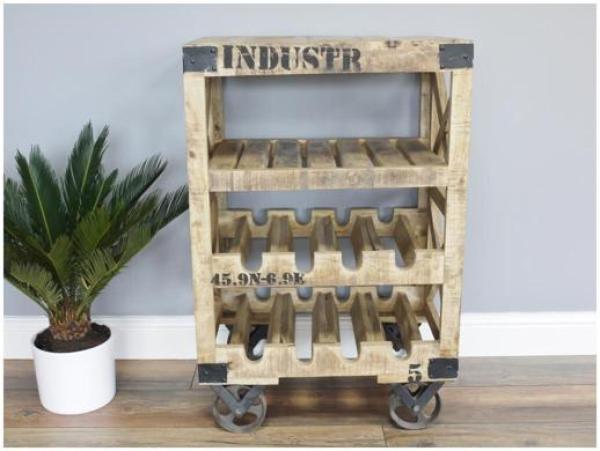 Product photograph of Dutch Industrial Wine Trolley from Choice Furniture Superstore.