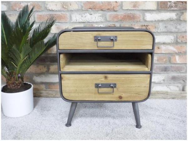 Product photograph of Dutch Retro Industrial 2 Drawer Cabinet from Choice Furniture Superstore.