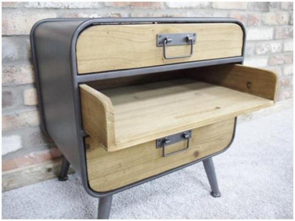 Product photograph of Dutch Retro Industrial 2 Drawer Cabinet from Choice Furniture Superstore.