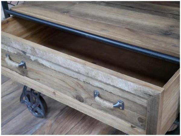 Product photograph of Dutch Rustic Industrial 1 Drawer Cabinet from Choice Furniture Superstore.