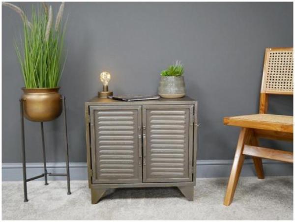 Product photograph of Dutch Industrial 2 Door Small Cabinet from Choice Furniture Superstore.