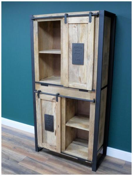 Product photograph of Dutch Industrial Mango Wood Large Cabinet from Choice Furniture Superstore.