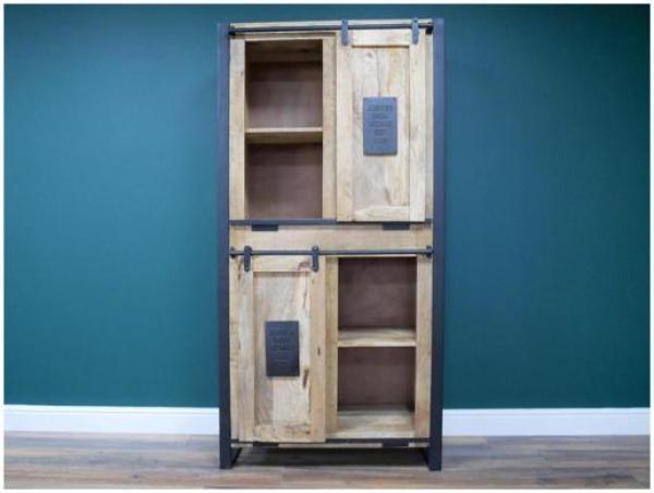 Product photograph of Dutch Industrial Mango Wood Large Cabinet from Choice Furniture Superstore.