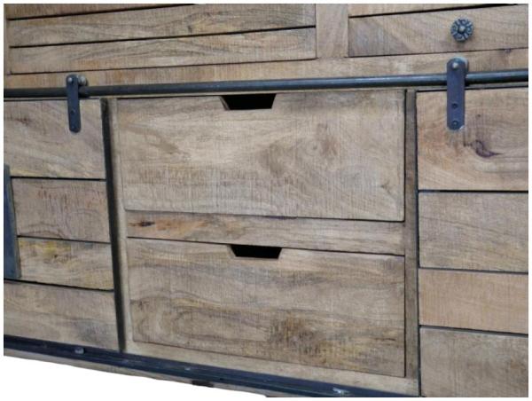 Product photograph of Dutch Industrial Mango Wood Large Sideboard from Choice Furniture Superstore.