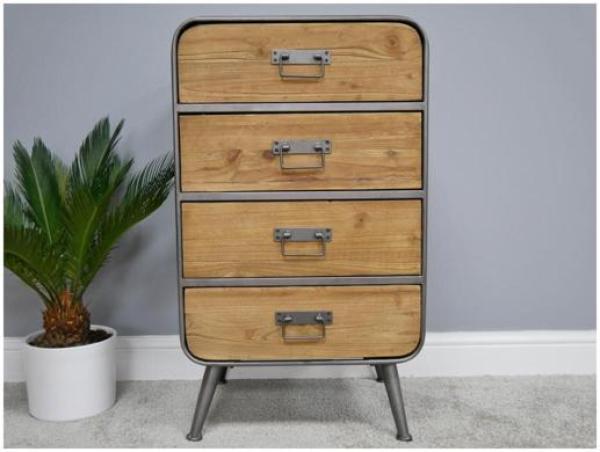Product photograph of Dutch Retro Industrial 4 Drawer Large Cabinet from Choice Furniture Superstore.
