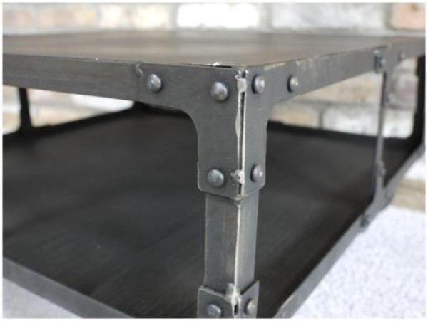 Product photograph of Dutch Industrial Black Metal Wheels Coffee Table from Choice Furniture Superstore.