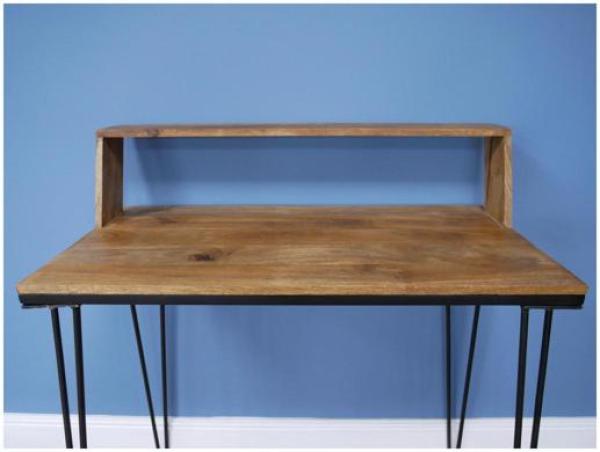Product photograph of Dutch Industrial Mango Wood And Iron Desk from Choice Furniture Superstore.