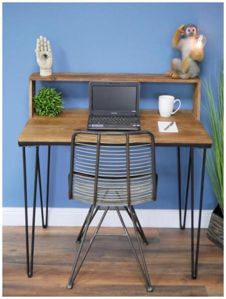 Product photograph of Dutch Industrial Mango Wood And Iron Desk from Choice Furniture Superstore.