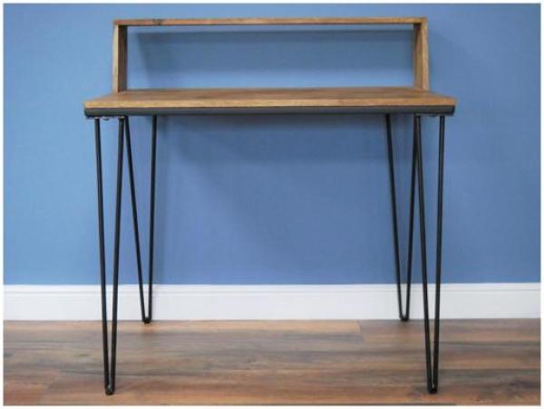 Product photograph of Dutch Industrial Mango Wood And Iron Desk from Choice Furniture Superstore.