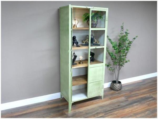 Product photograph of Dutch Industrial Iron And Glass Display Cabinet from Choice Furniture Superstore.