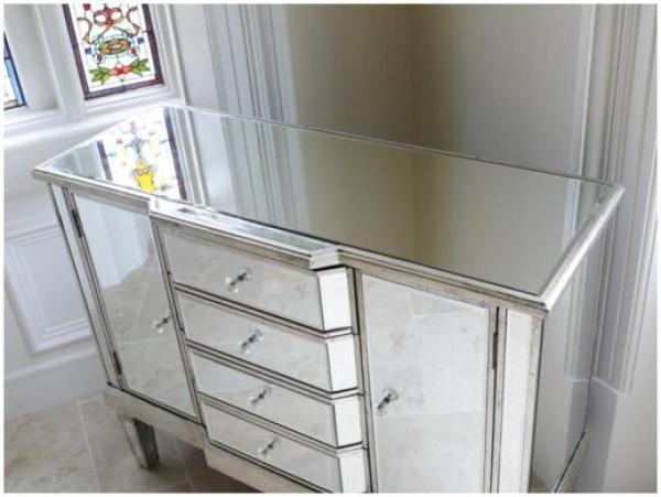 Product photograph of Dutch Mirrored 4 Drawer 2 Door Sideboard from Choice Furniture Superstore.