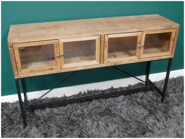 Product photograph of Dutch Wood And Metal 4 Door Sideboard from Choice Furniture Superstore.