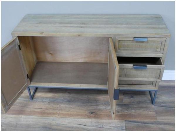 Product photograph of Dutch Distressed Rustic 3 Drawer 2 Door Medium Sideboard from Choice Furniture Superstore.
