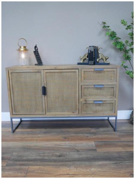 Product photograph of Dutch Distressed Rustic 3 Drawer 2 Door Sideboard from Choice Furniture Superstore.