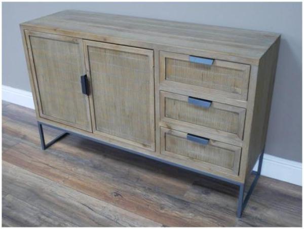 Product photograph of Dutch Distressed Rustic 3 Drawer 2 Door Sideboard from Choice Furniture Superstore.