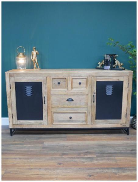 Product photograph of Dutch Mango Wood 4 Drawer 2 Door Large Sideboard from Choice Furniture Superstore.