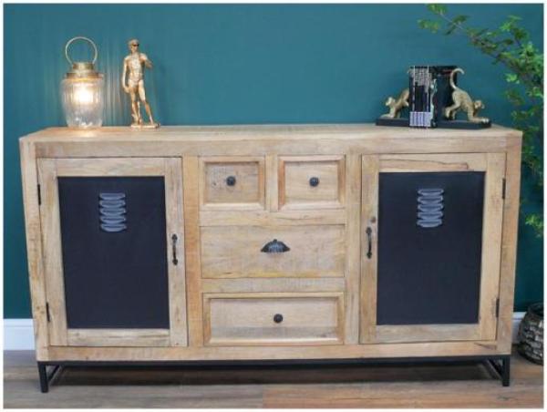 Product photograph of Dutch Mango Wood 4 Drawer 2 Door Large Sideboard from Choice Furniture Superstore.
