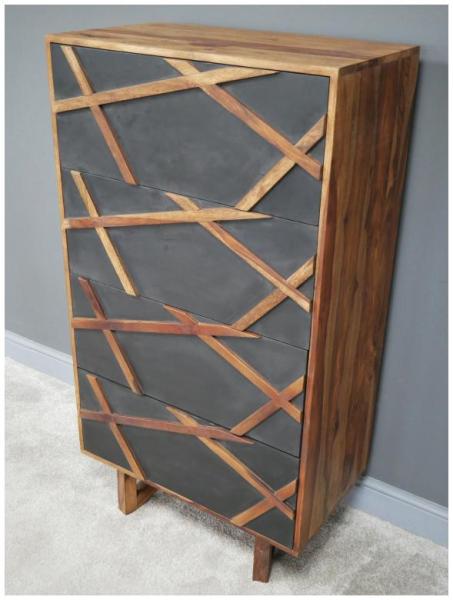 Product photograph of Dutch Sheesham 4 Drawer Tall Boy from Choice Furniture Superstore.