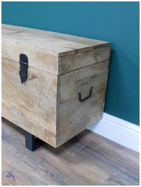 Product photograph of Dutch Mango Wood And Iron Trunk from Choice Furniture Superstore.
