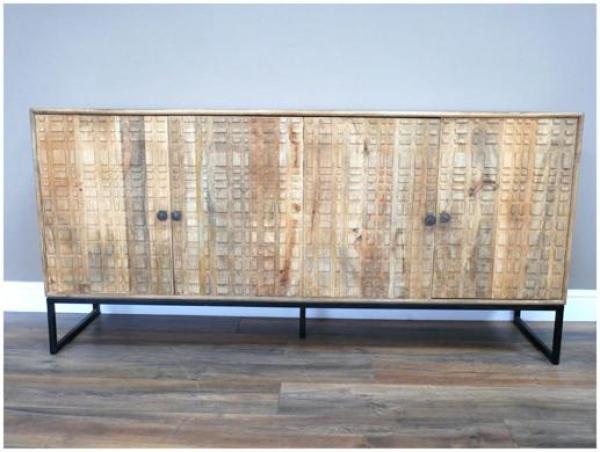 Product photograph of Dutch Mango Wood 4 Door Large Sideboard from Choice Furniture Superstore.
