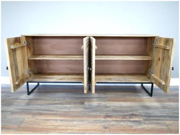 Product photograph of Dutch Mango Wood 4 Door Large Sideboard from Choice Furniture Superstore.