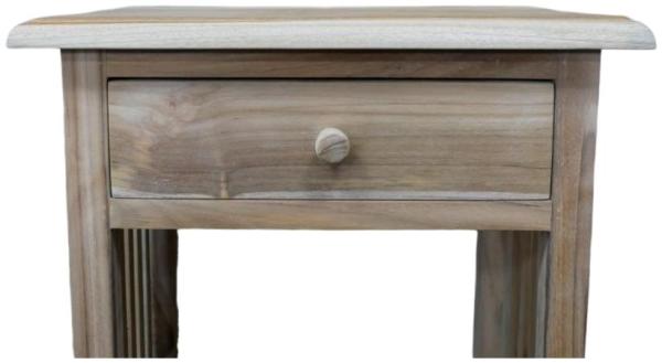 Product photograph of Dutch Teak Wood 1 Drawer Bedside Cabinet from Choice Furniture Superstore.