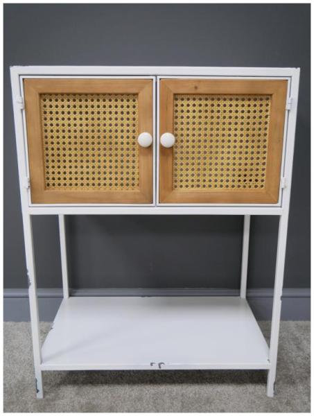 Product photograph of Dutch Metal And Rattan Storage Cabinet from Choice Furniture Superstore.