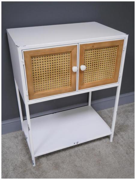 Product photograph of Dutch Metal And Rattan Storage Cabinet from Choice Furniture Superstore.