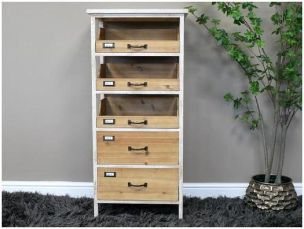 Product photograph of Dutch Natural And White Metal Storage Cabinet from Choice Furniture Superstore.