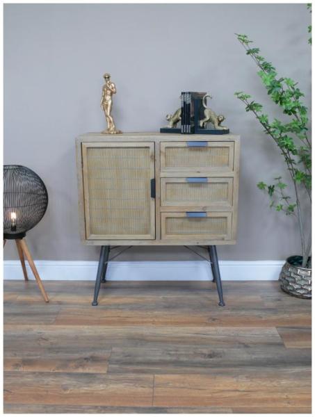 Product photograph of Dutch 1 Door 3 Drawer Small Storage Cabinet from Choice Furniture Superstore.