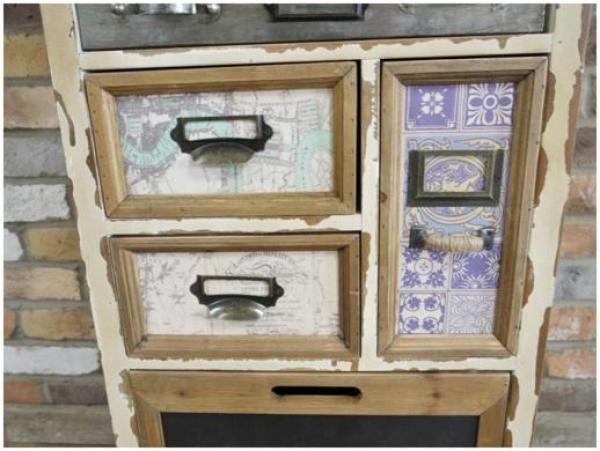 Product photograph of Dutch White Distressed Multi Drawer Storage Cabinet from Choice Furniture Superstore.