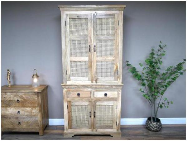 Product photograph of Dutch Tall Mango Wood Storage Cabinet from Choice Furniture Superstore.